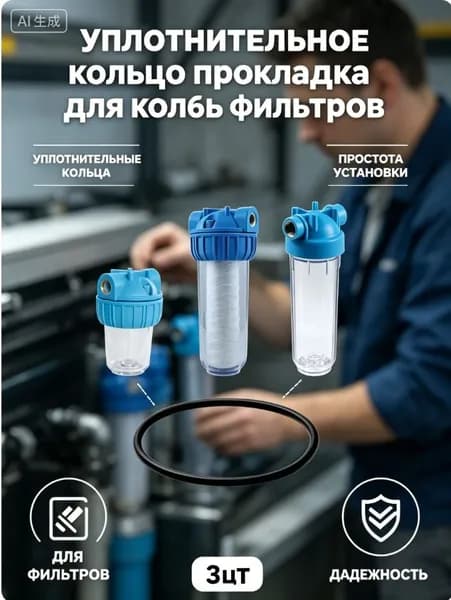 Уплотнительное кольцо прокладка для колбы фильтров 10 SL, 3 штуки