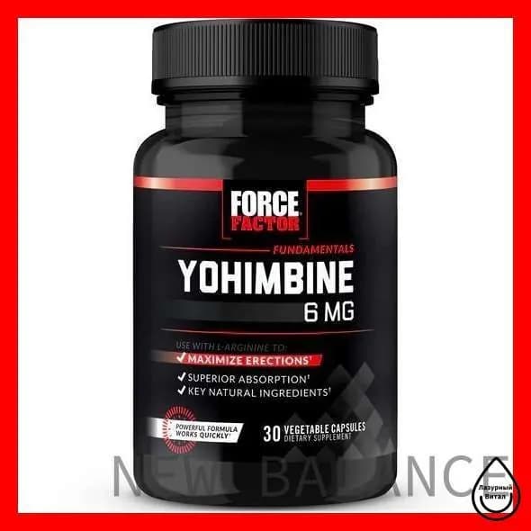 Иохимбин Force Factor YOHIMBINE 6 MG -30 капсул из США