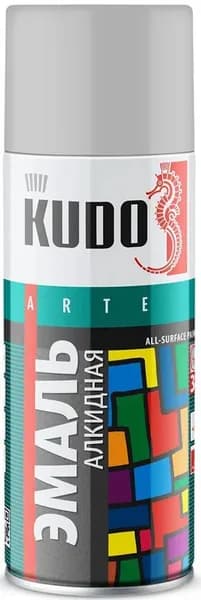 KUDO KU-1017 Эмаль аэрозольная алкидная светло-серая (0,52л)