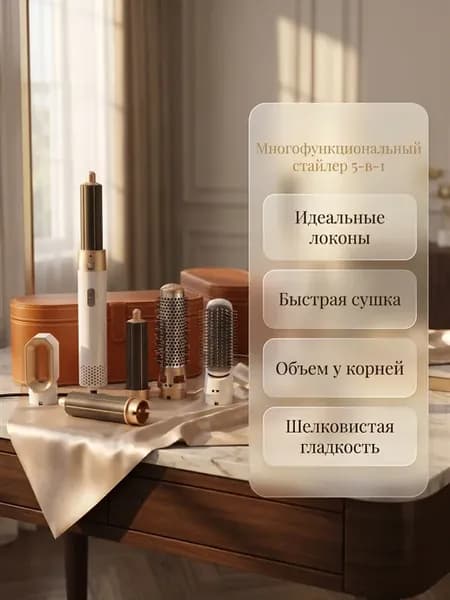 Фен стайлер для волос 5в1 профессиональный с насадками