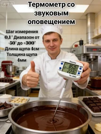 Кулинарный термометр цифровой, щуп 14 см