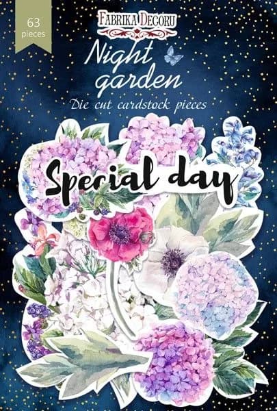 Набор высечек Fabrika Decoru коллекция "Night garden" 63 шт, FDSDC-04072