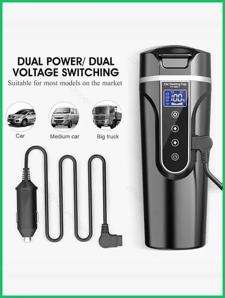 Кофеварка автомобильная 12V / 24V автомобильный нагревательный стакан_черный, черный