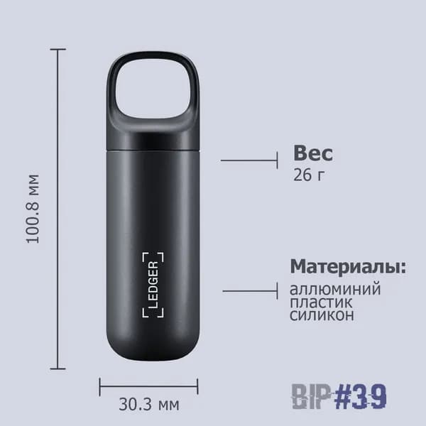 Чехол для криптокошелька Ledger Nano S/S plus Pod - капсула для хранения криптокошелька Ledger Nano S/S plus от официального реселлера BIP39