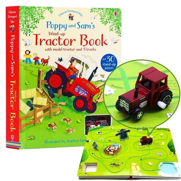 Печатная книга Usborne wind up bus train