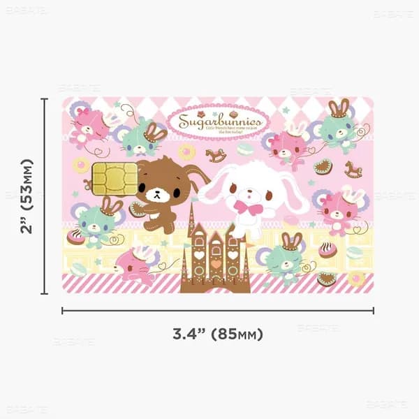 Sugarbunnies Сахарные кролики Наклейки на банковские карты, антипыльная водостойкая универсальная
