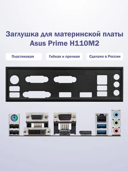 Заглушка для компьютерного корпуса к материнской плате Asus Prime H110M2 black