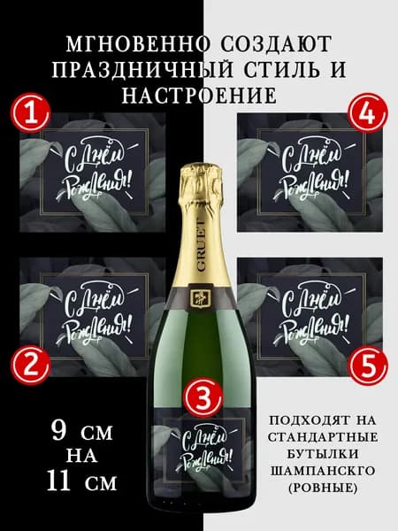 Наклейки на бутылки шампанского