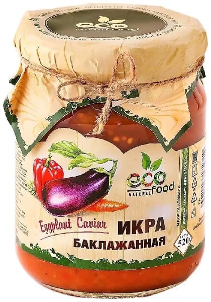 Икра ECOFOOD баклажанная /стекло/ 520г