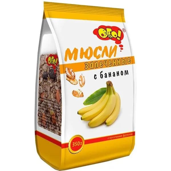 Мюсли Ого! запеченные с бананом 350 г