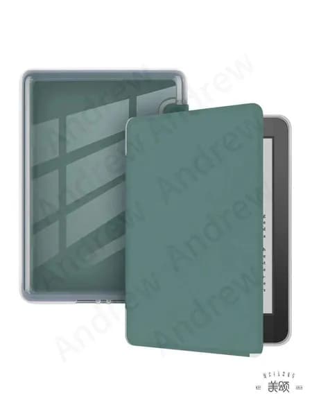 Чехол Amazon Kindle Paperwhite 12-го поколения 2024, с магнитом, прозрачная задняя крышка, Зеленый