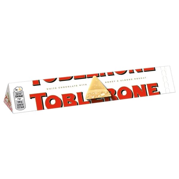 Шоколад Toblerone белый с медово-миндальной нугой, 100г