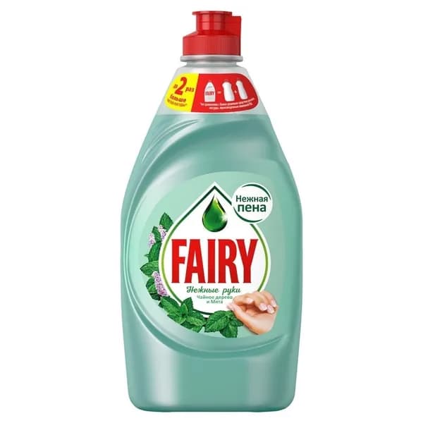 Средство для мытья посуды Fairy Нежные руки, Чайное дерево и мята, 450 мл