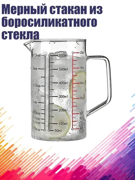 Мерный стакан из боросиликатного стекла, - 5