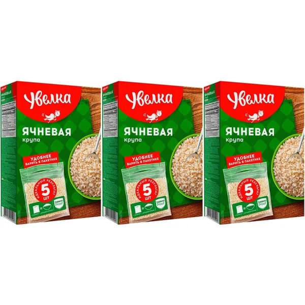 Крупа ячневая Увелка 400 г, набор: 3 штуки