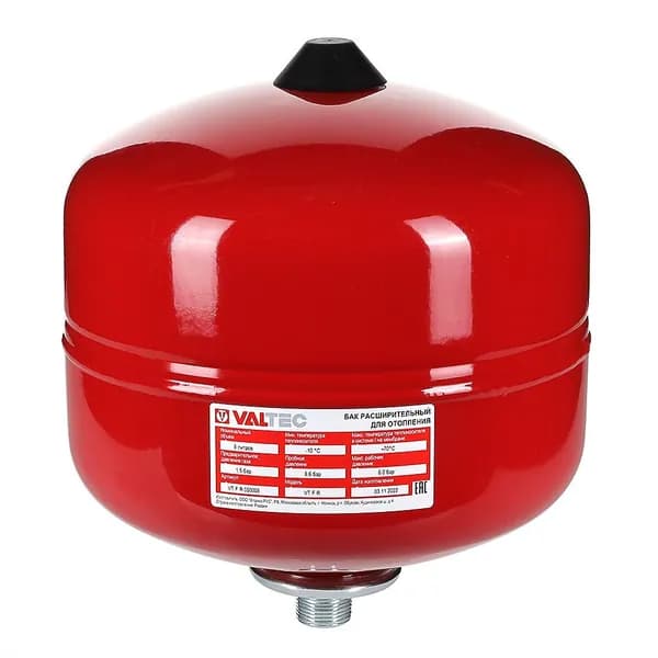 Бак мембранный для систем отопления VALTEC 8л./1,5 - 6bar (3/4") VT.F.R.050008