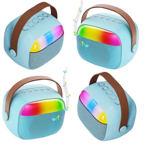 Портативная колонка K30 для караоке с Bluetooth 5.3, встроенным микрофоном и RGB-подсветкой