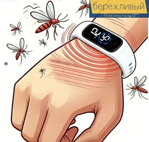 Ультразвуковой браслет от комаров двойная защита (физическая + ультразвук), без химии, для дома, рыбалки и походовунисекс для взрослых и детей