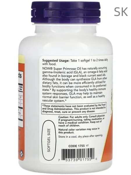 NOW Super Primrose 1300 mg 60 softgels / Масло Примулы вечерней 1300 мг 60 капсул NOW США / Для иммунитета, женского здоровья