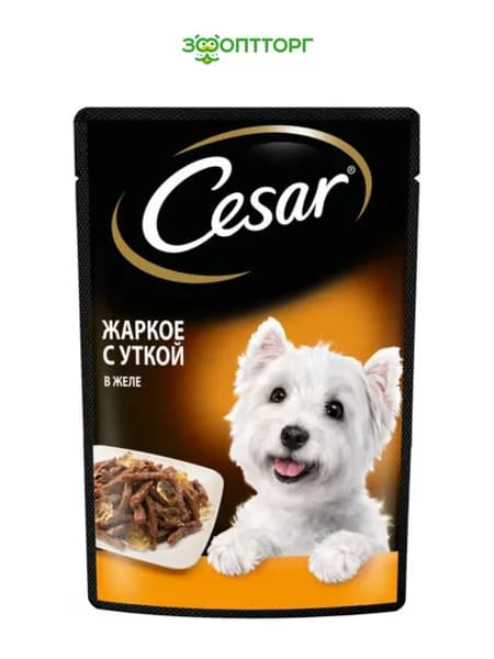 Влажный корм Cesar для собак, жаркое с уткой, 85 г