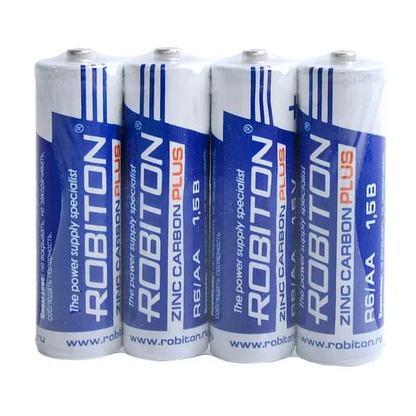 Батарейки пальчиковые ROBITON PLUS R6 AA 1.5 V - 4 шт.