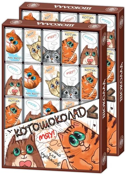 Шоколадный набор Глобус Про "Котошоколад" детский подарочный, 100г (2шт-200г)