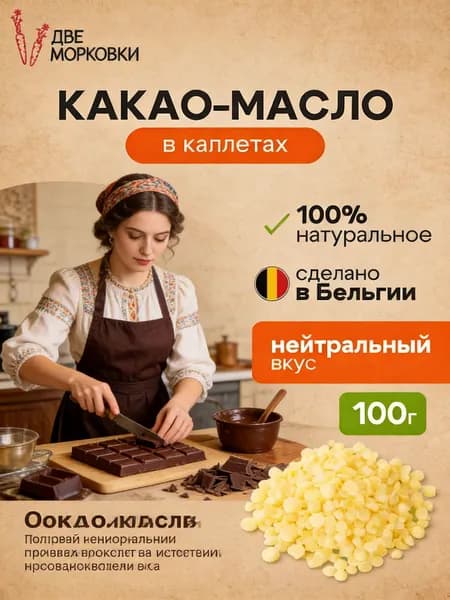 Какао-масло Рафинированное 100г. 1шт.