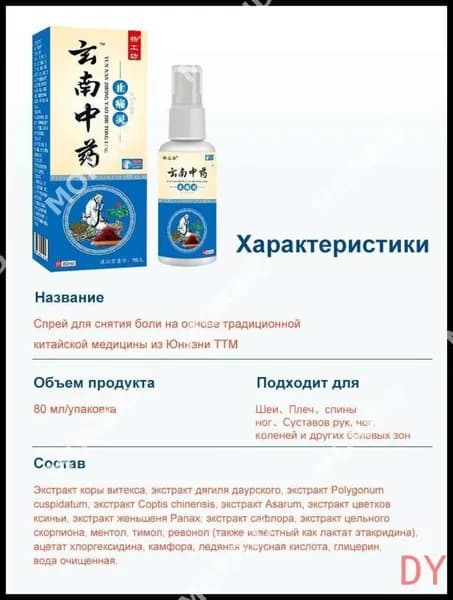 Обезболивающий премиум спрей из Китая натуральный