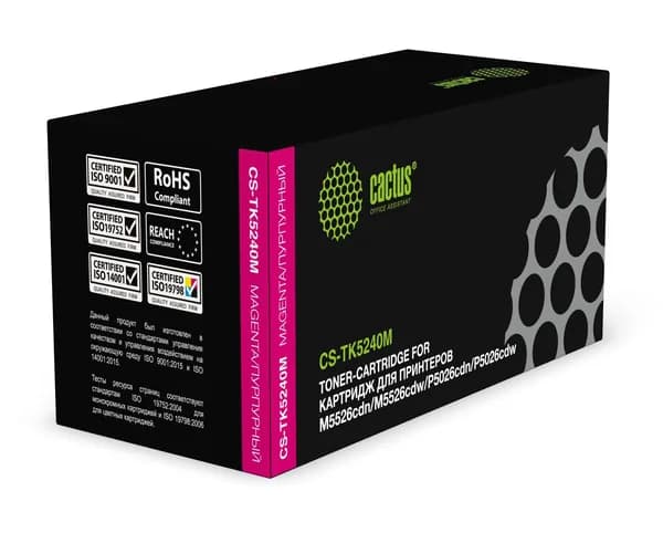 Картридж лазерный Cactus CS-TK5240M (TK-5240M/1T02R7BNL0), пурпурный, 3000 страниц, совместимый для Kyocera Ecosys M5526cdn/P5026cdn/P5026cdw