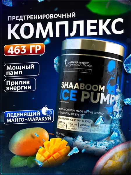 Предтренировочный комплекс Леврон Шабум Айс Памп, LEVRONE SHAABOOM ICE PUMP 463 g Ледяной манго - маракуя