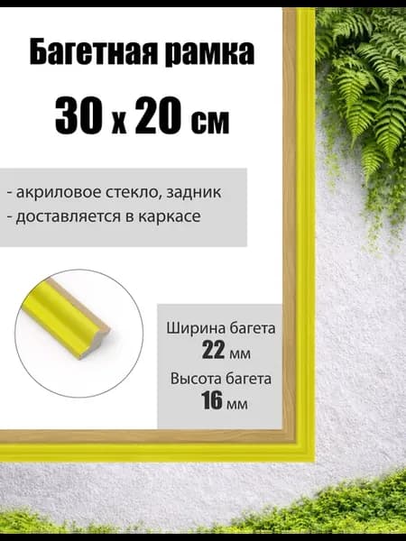 Рамка багетная для картин со стеклом 30 x 20 см, РБ-164