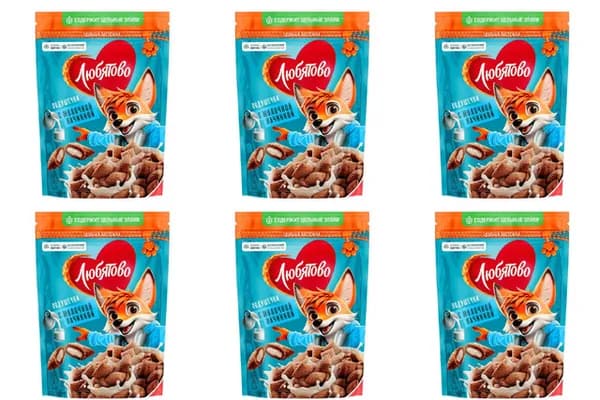 Любятово Готовый завтрак Подушечки с молочной начинкой, 40гр, 6 уп