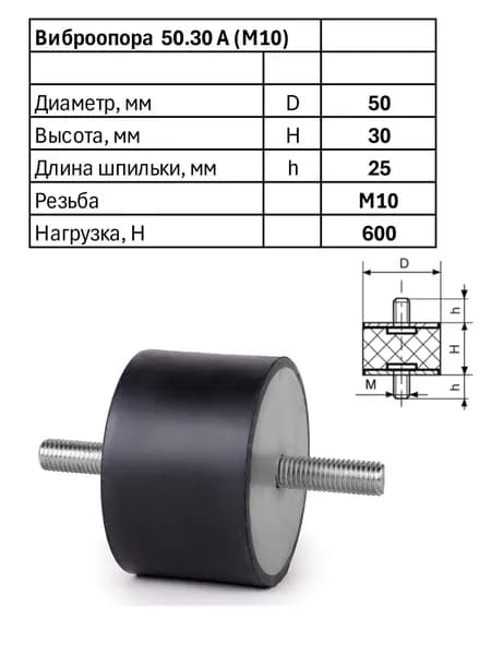 Виброопора 50.30 A (M10)