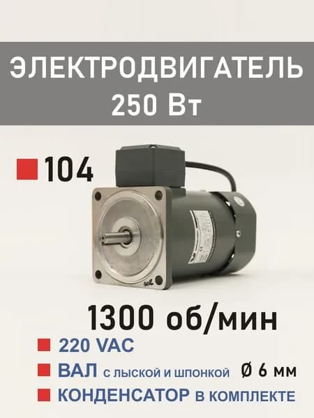 100YS250WDV22H электродвигатель 250 Вт 1300 об*мин 220 В переменного тока