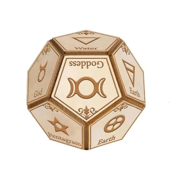 Деревянные додекаэдрические игральные кости с узором созвездий, - 12 элементов
