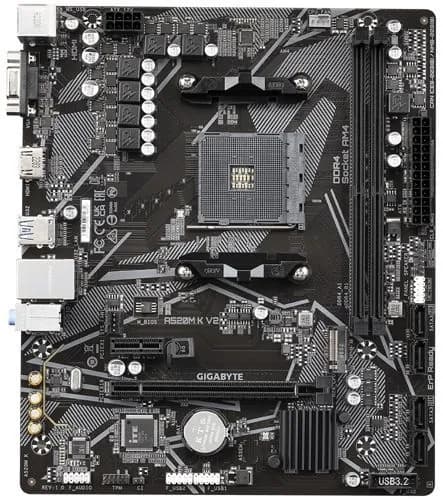 Gigabyte Материнская плата Gigabyte A520M K V2, AM4, DDR4, Материнская плата
