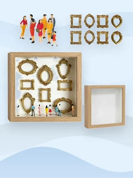 Миниатюрная фоторамка-теневой бокс DIY, Дерево со светом