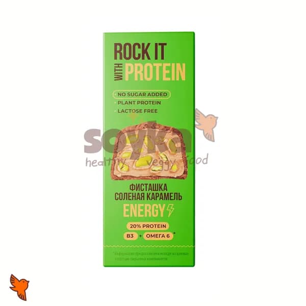 Батончик протеиновый соленая карамель с фисташками в шоколаде Rock IT, 40г