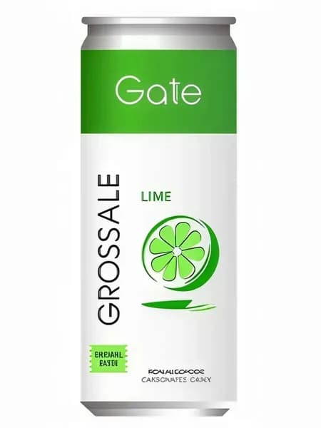 Газированный безалкогольный напиток GATE Lime (Лайм), 4 шт x 0,33 л.
