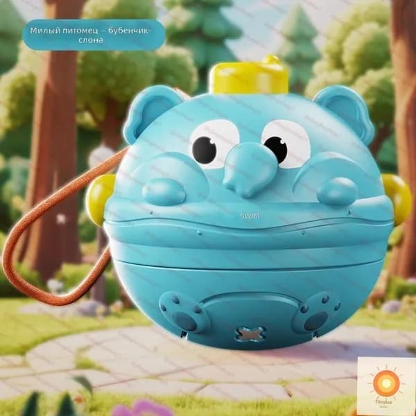 Вращающийся волчок с животными для детей, игрушка для настольных баталий: слон синий, пластик, без батареек