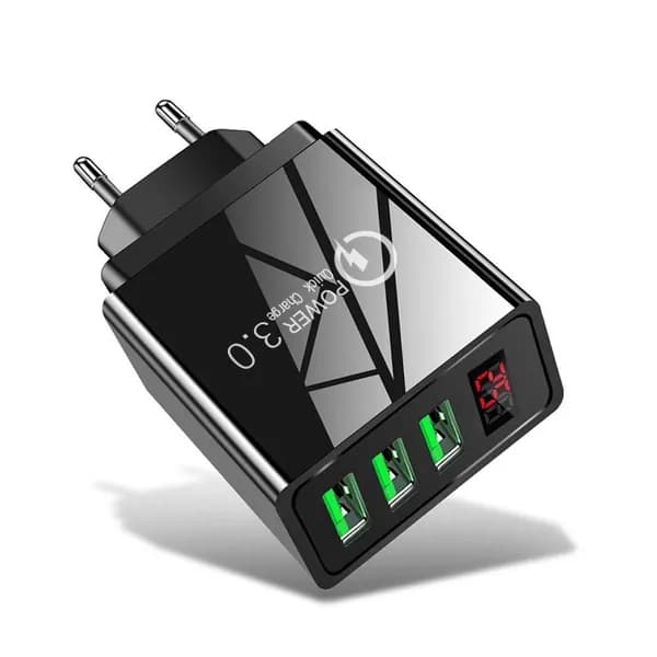 5V3.1A-3USB быстро зарядное устройство черный