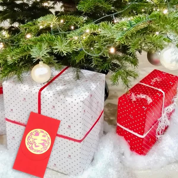 Набор из 4 красных конвертов из медной бумаги для хранения и подарков на новый год