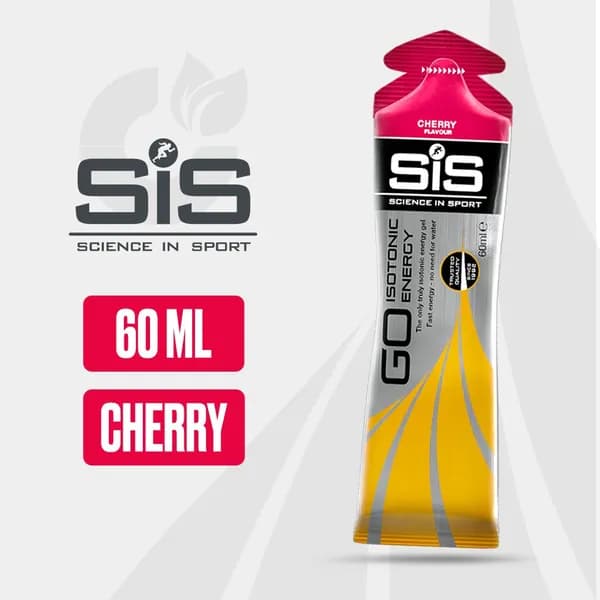 Энергетический гель углеводный SiS, 1 шт 60 мл (Вишня), GO Isotonic Energy, Спортивный питьевой изотоник для бега, Для мужчин и женщин