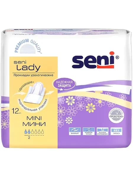 Урологические прокладки для женщин SENI LADY, Mini, 10+2 шт./уп.