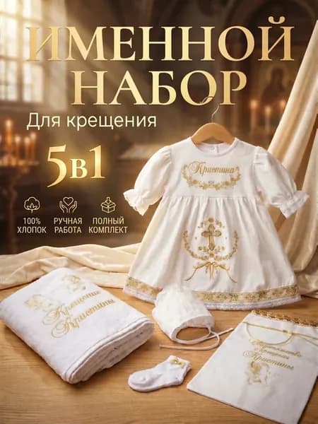 Крестильный набор с полотенцем для Кристины