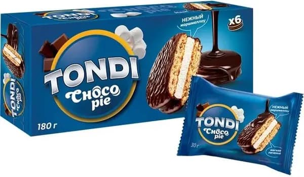 Tondi Печенье Choco Pie, 180 г /