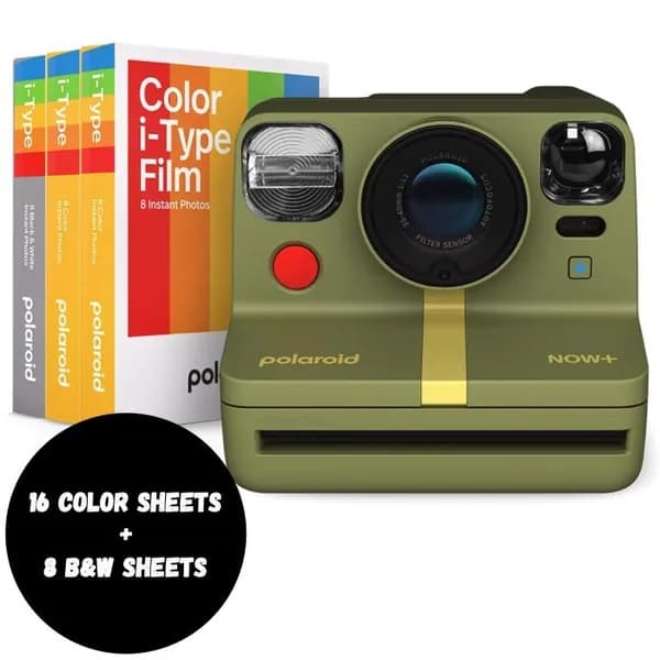 Фотоаппарат мгновенной печати Polaroid Now Plus (Now+), 5 объективов, 16 цветных пленок, 8 черно-белых пленок
