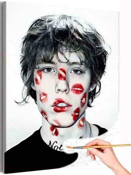 Картина по номерам Pepel Nahudi целую kiss Нахуди 40х50