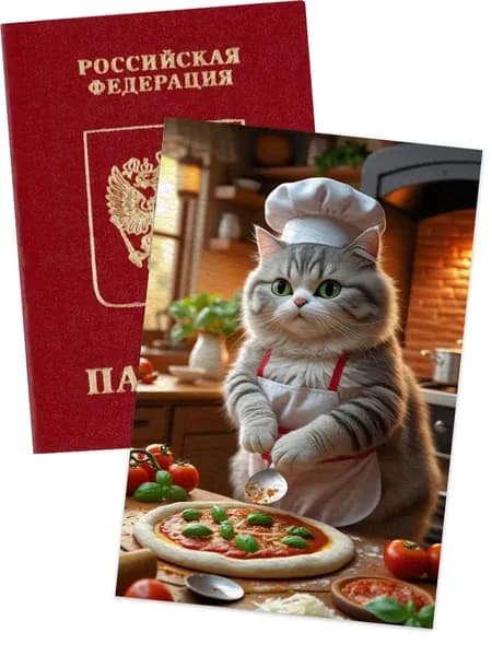 обложка на паспорт с котиком