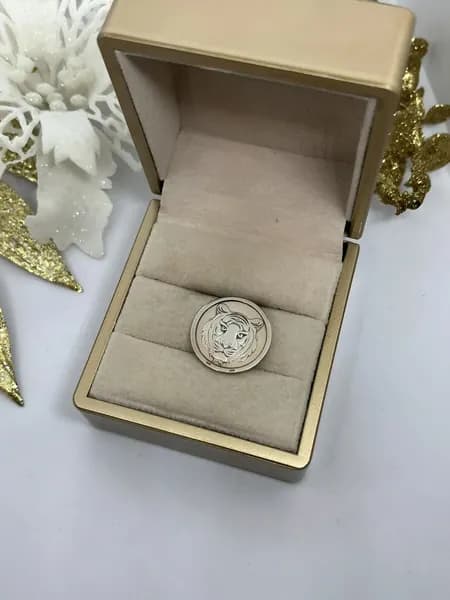 Монета сувенирная на удачу "Тигр" , серебро 925 проба